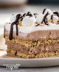 Gateau Choco Guimauve Sans Cuisson Qu Est Ce Qui Mijote De Kraft Recipe Chilled Desserts Baking Smores Cake