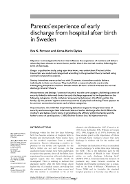 Discover the different ways to teach at home, and choose the philosophy that's best for your kids to follow. Pdf Parents Experience Of Early Discharge From Hospital After Birth In Sweden