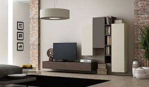 Ensemble meuble tv moderne avec colonnes de rangement manoj gdegdesign. Ensemble Suspendu Meuble Tv Avec Rangements Muraux En Chene