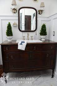 Master Bathroom Details Reveal Miss Mustard Seed Diy Bathroom Vanity Dresser Vanity Bathroom Bathroom Design Small