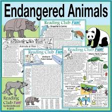 Endangered Animals Themed Puzzle Set Includes Animals At Risk Two Page Activity Set Working To Protect A Endangered Animals Endangered Animal Worksheets