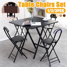 Whether you need one folding table for home use or you're shopping for a full set of folding tables and folding chairs to use for events, sam's club® has what you're looking for in stock. Foldable Table Chairs Set Wood Dining Table Stool Set Home Living Room Furniture Shopee Malaysia