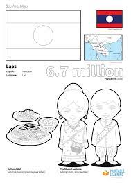 Print laos flag coloring page (color). Flag Of Laos Coloring Page Printable Learning