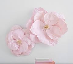 We create, at your choice, colored paper flowers. Jumbo Crepe Pink Paper Flowers Set Of 2 Kids Wall Decor Pottery Barn Kids