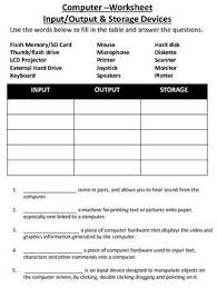 Computer Input And Output Devices Basic Worksheet Teaching Computers Computer Lessons Output Device