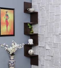 Buy Engineered Wood Zigzag Corner Wall Shelf In Brown Colour By Decornation Online Corner Wall Shelves Wall Shelves Home Decor Pepperfry Product