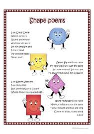Shape Poem Preschool Poems Preschool Songs Kindergarten Songs