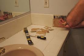 Measure the width at the front and back of the vanity top and measure from the front edge to the back of your old countertop to find out the depth. Installing A Vanity Bathroom Vanity Vanities Bath Vanities Installation Kitchen And Bath Store The Edge Kitchen And Bath How To Install Vanity