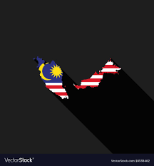 Malaysia Flag Map Flat Design Vector Image On Vectorstock Malaysia Flag Flat Design Icon Design