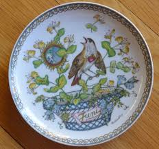 June Bird Of The Month Nightingale Bird Month Of June Rossignol Hutschenreuther Germany Plate Nightingale Bird Bird Black Bird