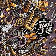 Jetzt vom profi beraten lassen. Cartoon Vector Doodles Of Classic Music Poster Design Template Stock Photo Picture And Royalty Free Image Image 105973985