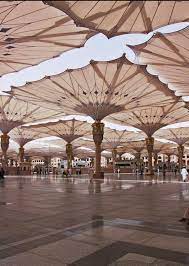 Beautiful Sunshades In Masjid Al Nabawi Medina Latar Belakang Fotografi Arsitektur Fotografi Alam