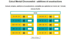 Jeu De Calcul Mental Chronometre Additions Et Soustractions Calcul Mental Jeux De Calcul Mental Soustraction