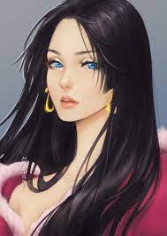 Boa Hancock Black Hair Blue Eyes Girls With Black Hair One Piece Manga