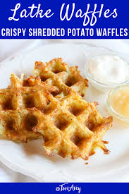 Latke Waffles Crispy Shredded Potato Waffle Recipe Tori Avey Potato Waffle Recipe Potato Waffles Waffle Recipes