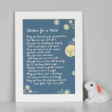 Christening Gift Wishes For A Child Print Poem For A Child Etsy Kids Poems God Parents Personalised Christening Gifts