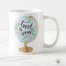 Travel Gifts For Women Travel Decor Travel Mug Globe Mug Travel Accessories For Women Travel Favors Travel Q Travel Lovers Gift Travel Gifts Travel Decor