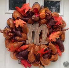 Fall Deco Mesh Wreath I Like The Letter Placed In The Middle Fall Mesh Wreaths Thanksgiving Wreaths Diy Fall Thanksgiving Wreaths
