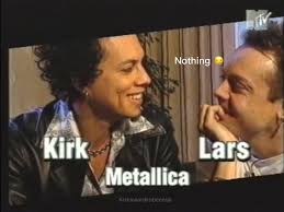 Kirk Hammett and Lars Ulrich Kissing