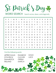 St patrick's day word puzzles. St Patrick S Day Word Search Hirschfeld