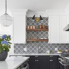 Black And White Cement Tile Backsplash Cement Alhambra Black White Square 8 X8 X5 8 In 2020 Patterned Kitchen Tiles Black And White Backsplash White Kitchen Tiles