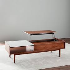 Mid Century Pop Up Storage Coffee Table Walnut Large Med Bilder