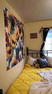 Sunflower Yellow Room Aesthetic Bedroom Yellow Room Girls Dorm Room