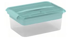 Curtain rod ribbon storage from iheart organizing. Latchmate Turquoise Storage Box With Tray By Recollections Amazon Ae