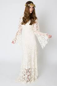 Vintage Inspired Bohemian Wedding Gown Bell Sleeve Lace Etsy Bohemian Wedding Dress Lace Lace Maxi Dress Maxi Dress With Sleeves