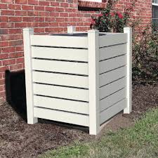 Wall ac unit home depot. 4 Ft X 3 5 Ft White Vinyl Open Enclosure Fence Panel Kit 73042850 The Home Depot Air Conditioner Cover Outdoor Air Conditioner Hide Outdoor Trash Cans