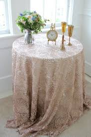 Champagne Lace Tablecloth Lace Tablecloth Overlay Vintage Wedding Champagne Rosette Cha Wedding Table Linens Wedding Tablecloths Lace Tablecloth Wedding