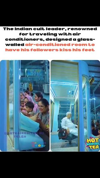 That's one way to beat the heat. A spiritual leader brought his own air-con  units while visiting an ashram in Haryana amid a heatwave in India. #India  #heatwave #StraitsTimes