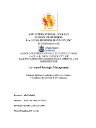 Securing sufficient resources to ensure our success. Advanced Strategic Management Yr 3 Assignment Strategic Options For Malaysia Airlines To Enhance Its Growth S Airlines Low Cost Carrier