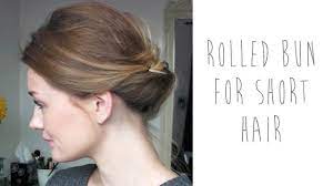 Make sure you apply enough pins to lock your chignon in place and then weave your wreath into the fold of your chignon. Hair Tutorial Rolled Bun For Short Hair Tinytwisst Youtube
