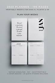 Planner 2020 Printable Happy Planner Inserts Filofax A5 Kikki K Inserts A5 Agenda 2020 Refills Diary Printable Planner Printable Planner Planner Hourly Planner