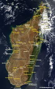 Madagascar Satellite Map With Parks Cities And Roads Labeled Satellite Maps Madagascar Holidays Virtual Travel