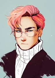 Pink Hair And Spectacles Character Art Cartoon Drawings Cute Art