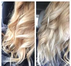 Before Amp After Toner Bye Orange Amp Yellow Hair T14 Amp 20 Developer Hair Beauty S Toning Blonde Hair Diy Highlights Hair Toner For Blonde Hair