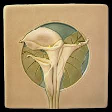 Art Tile Ceramic Tile Calla Lily 4x4 Inches Door Medicinebluffstudio Art Nouveau Tiles Tile Art Pottery Art