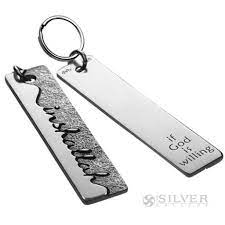 Maxforever inspirational quote keychain keyring gifts women girl's key ring chain gift for daughter, niece, sister, best friends, silver, large 4.6 out of 5 stars 263 $9.99 $ 9. Sterling Silver Quote Keychain God Willing Arabic