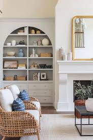 Fireplace mantels can be made as a single piece that mounts directly above your fireplace. Arch Bookcase Alcove Design Ideas