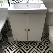 The design of this sink features 2 bowls allowing it to be used by multiple users. How To Diy Ikea Hack Bathroom Sink Cupboard Boo Maddie