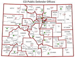 Colorado Map Showing The Colorado County And Which Public Defender Office Represents Them Also See The Coun Colorado Map Highlands Ranch Colorado Rio Blanco