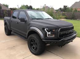 My Finished 2017 Ford Raptor Custom Kevlar Matte Textured Paint Job Rotifom Flat Black 17x9 Wheels A D D Custom Cars Paint Car Paint Jobs Custom Car Paint Jobs