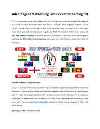 Watch all your favorite sports live on livesport24! Advantages Of Watching Live Cricket Streaming Hd By Cricketonlinehd Issuu