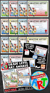 Art Awards By Grade Level Arts Award Award Certificates Art Room