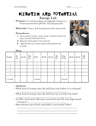 Kinetic And Potential Energy Lab Pdf Google Drive Kinetic And Potential Energy Potential Energy Physical Science
