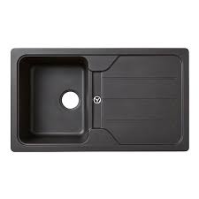 Explore 2 listings for black kitchen sink single bowl at best prices. Cooke Lewis Arber Black Composite Quartz 1 Bowl Sink Drainer Diy At B Q