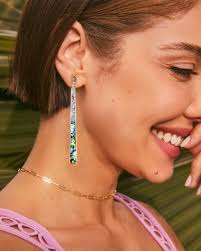 Brooklyn Gold Shell Drop Earrings in Abalone Shell