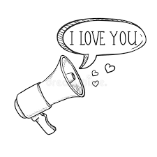 Enjoy from i love you letters. Vector Sketch Postcard Loudspeaker With Text Bubble I Love You Stock Vector Illustration Of Amplifier Megaphone 169185421